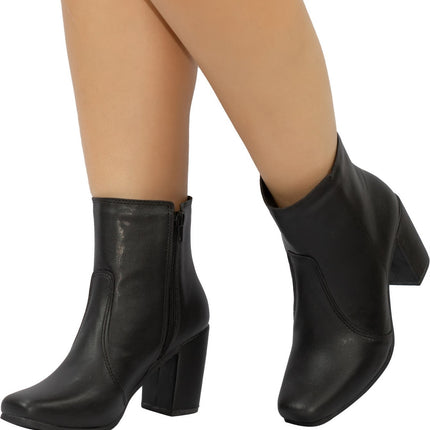 Bota Salto Grosso Bico Quadrado