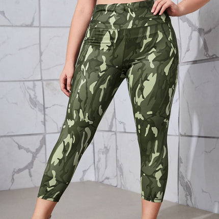 Conjunto Feminino esportivo Estampa Camuflagem Manga Curta Milly. Plus Size
