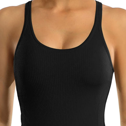 Camiseta Feminina Decote U esportiva com sutiã Emily
