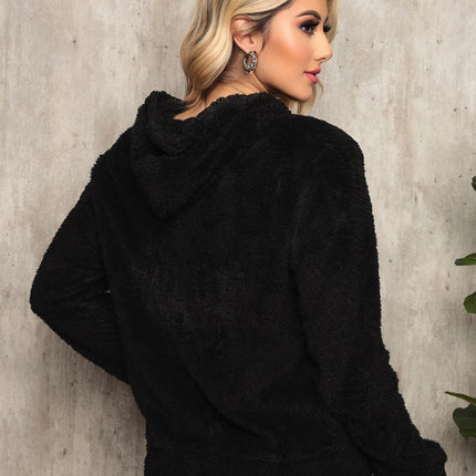 Moletom Feminino Com Capuz Estilo Teddy