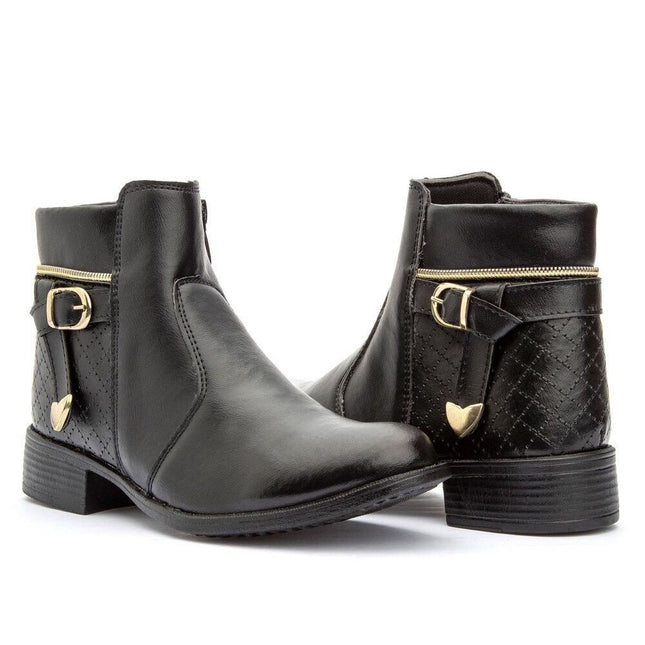 Bota Com Zíper Cano Baixo