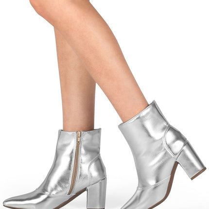 Bota Salto Bico Fino Cano Médio