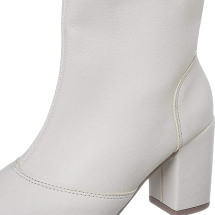 Bota Salto Bico Fino Cano Médio