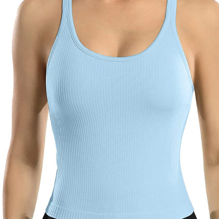 Camiseta Feminina Decote U esportiva com sutiã Emily