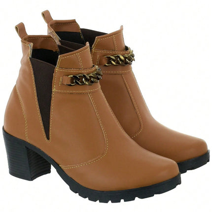 Bota Cano Curto Com Corrente