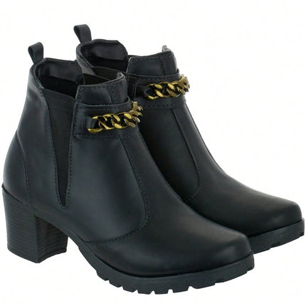 Bota Cano Curto Com Corrente
