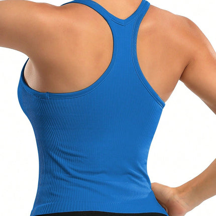 Camiseta Feminina Decote U esportiva com sutiã Emily