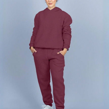 Conjunto Moletom com Capuz Flanelado Liso