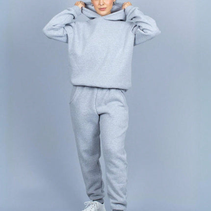 Conjunto Moletom com Capuz Flanelado Liso