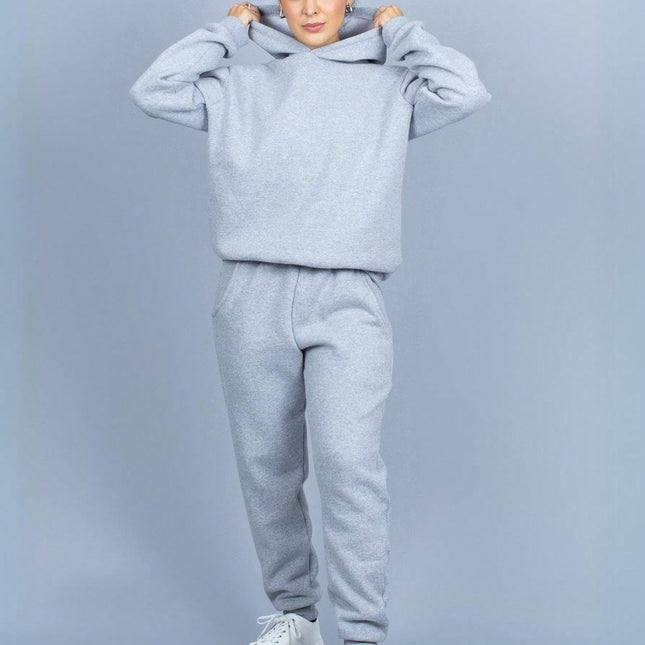Conjunto Moletom com Capuz Flanelado Liso