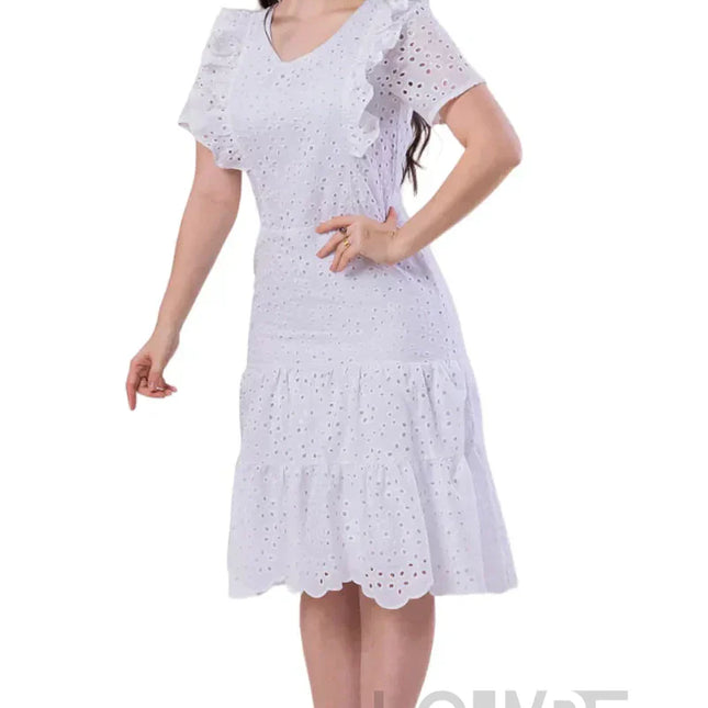 Vestido em Laise branco três marias