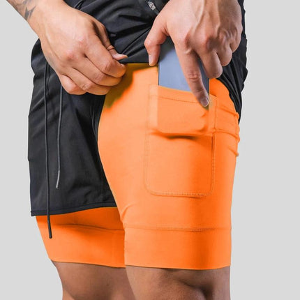 Short Fitness 2 em 1 Masculino Estilizado para Academia