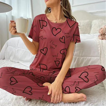 Pijama Fall In Love Feminino Longo