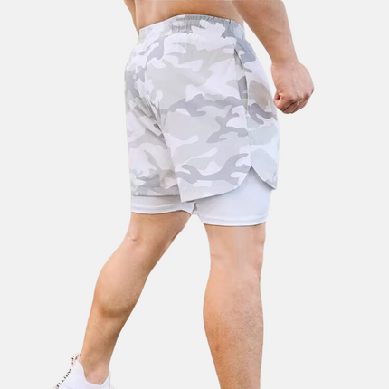 Short Fitness Masculino2 em 1 de Academia com Bolso Interno
