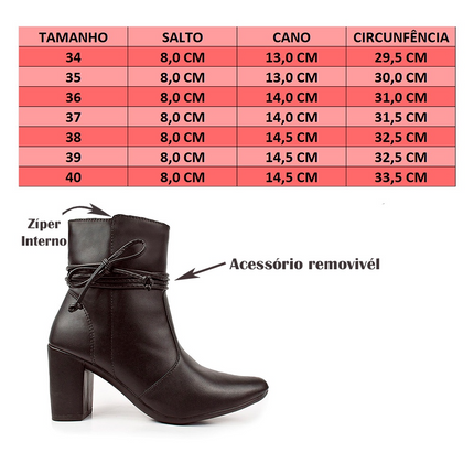 Bota Feminina bico fino salto fashion confortável de amarrar