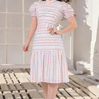 Vestido em Algodão com bordados coloridos