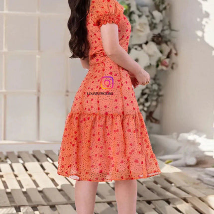 Vestido Estampado Antonia com corações delicados na estampa