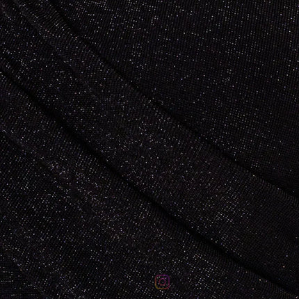 Vestido Preto em Malha Lurex com brilho