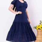 Vestido Azul Marinho Malha Laise forrado