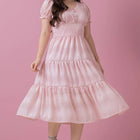 Vestido em Chiffon Com botões fakes