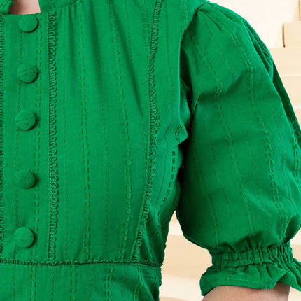 Vestido Em Algodão com detalhes elegantes